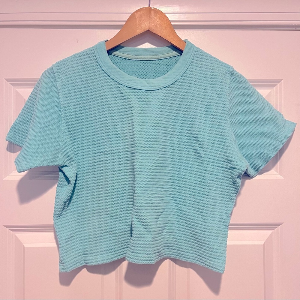 Big Bud Press Honeycomb Cropped Tee XXS - Aqua